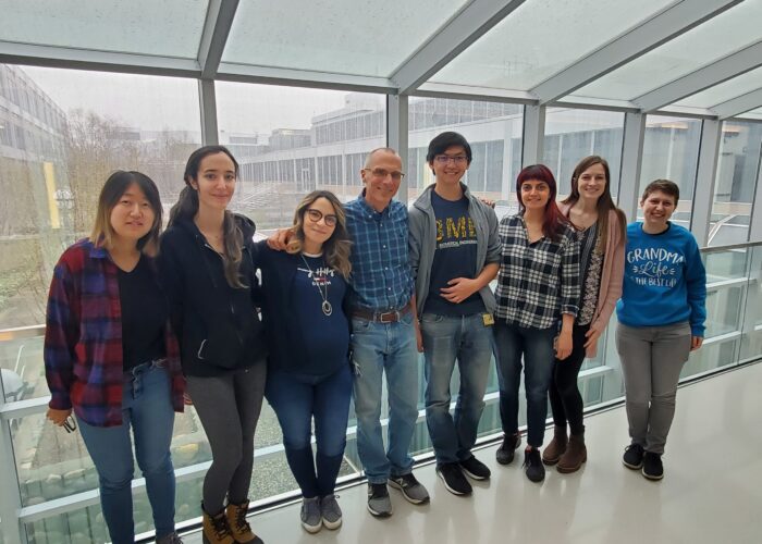 Group photo at a skywalk